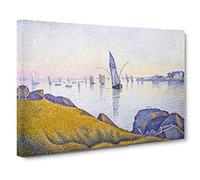 Evening Calm By Paul Signac Canvas Print | Gallery Wrapped 30mm Frame Wall Art | 30x20 inches | Ready to Hang | Classic Picture | Living Room Bedroom Lounge Office
