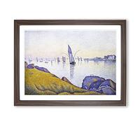 Evening Calm By Paul Signac Classic Painting Framed Print | A3 Walnut Framed Wall Art | Ready to Hang | Classic Historical Picture | Living Room Bedroom Lounge Office