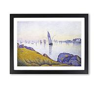 Evening Calm By Paul Signac Classic Painting Framed Print | A4 Black Framed Wall Art | Ready to Hang | Classic Historical Picture | Living Room Bedroom Lounge Office