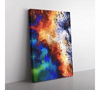 Evening Chances Abstract Canvas Wall Art Print Ready to Hang, Framed Picture for Living Room Bedroom Home Office Décor, 50x35 cm (20x14 Inch)