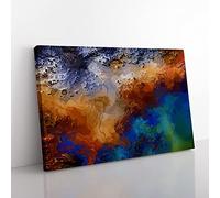 Evening Chances In Abstract Modern Art Canvas Wall Art Print Ready to Hang, Framed Picture for Living Room Bedroom Home Office Décor, 50x35 cm (20x14 Inch)