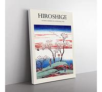Evening Cherry Blossoms At Gotenyama By Utagawa Hiroshige Exhibition Museum Asian Japanese Canvas Wall Art Print Ready to Hang, Framed Picture for Living Room Home Office Décor, 50x35 cm (20x14 Inch)
