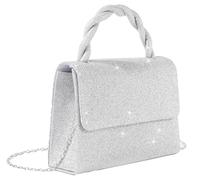 Evening Clutch Bag Women Glitter Envelope Purse Top Handle Chain Strap Fold Over Sparkly Handbag Party Wedding