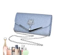 Evening Clutch Bags for Women - Women's Evening Bags - Lightweight Bag with Chain for Outdoor Dinners Business Travel and Holiday, silver, riferimento alla descrizione