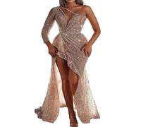Evening Dresses For Women Sexy, Party Dresses For Women Elegant Glitter Sequins Prom Dresses For Women With High Slit Lightweight Long Sleeve Women'S Dresses For Wedding Guest Aesthetic Women'S Dress