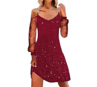Evening Dresses Women's Elegant Glitter Dress Women's Dresses Women's Festive New Year's Eve Dress Women's New Year's Eve Outfit Women's Party Outfit Women's Glitter Dress Glitter Dress V Neck Sequin