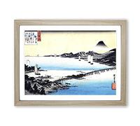 Evening Glow At Sea By Utagawa Hiroshige Asian Japanese Framed Wall Art Print, Ready to Hang Picture for Living Room Bedroom Home Office Décor, Oak A3 (46 x 34 cm)
