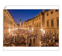 Evening in the Old Town Print, Dubrovnik, Croatia - Print 10"x8" (25x20cm) (19184967)