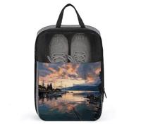 Evening in Vancouver Shoe Bag Travel Shoe Organizer Water-Resistant Shoe Pouch with Zipper Sneaker Dust Bag, gray, One Size, Modern