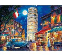Evening Leaning Tower Of Pisa 1000 Piece Jigsaw Puzzle For Adult Game Puzzles Educational Toys,Adult Stress Relief Painting Puzzle Wall Decor,Impossible Puzzles Skill Game