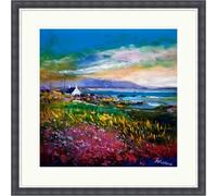 Evening Light Machrihanish Argyll by John Lowrie Morrison (Jolomo) Framed Extra Large Overall Size 84cm x 84cm / Grey with Silver trim