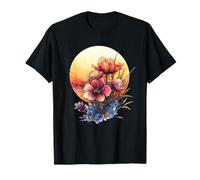 Evening Meadow Poppy Sunset Bouquet Wildflower Horizon T-Shirt