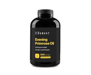 Evening Primrose Oil 1000mg - 10% GLA, Cold-Pressed - 200 Capsules | Source of Omega-6, with Natural Vitamin E - Additive-Free, Gluten-Free - 1-2 Daily, +3 Months - Zenement