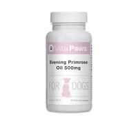Evening Primrose Oil 500mg for Dogs by VitaPaws™ | 90 Soft Gel Capsules | for A Healthy Heart and Circulation | Manufactured in The UK