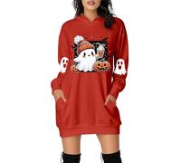Evening Prom Gowns Womens Victorian Dress Cold Shoulder A-Line Swing Costume Ghost Skull Novelty Knee Length Casual Lady Long Sleeve Costumes for Halloween Cocktail Party Red