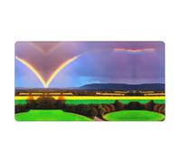 Evening Rainbow Extra Large Rubber Mouse pad 16x29.5in, Thickened Design, Suitable for Office, Study, Laptop, Thickened Design