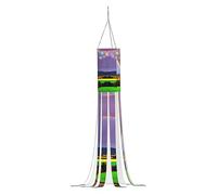 Evening Rainbow Pack Halloween Ghost Windsocks Flag with Lights Hanging Lights Decor for Patio Garden Party