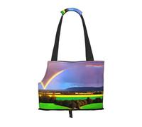 Evening Rainbow Printed pet Shoulder Bag, Suitable for Small Dogs and Cats, Shopping and Travel Dual-Purpose Bag
