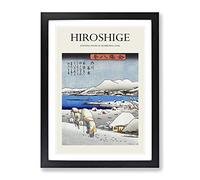 Evening Snow At Uchikawa By Utagawa Hiroshige Exhibition Museum Asian Japanese Framed Print | A4 Black Framed Wall Art | Ready to Hang | Asian Landscape Picture | Living Room Bedroom Lounge Office