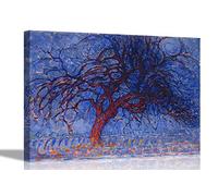 Evening The Red Tree By Piet Mondrian Canvas Pictures Framed Prints Wall Art Home Office Work Framed Hanging Artwork Large 76 x 50cm (30 x 20 inches)