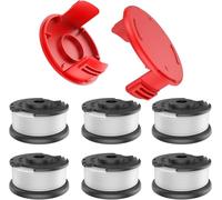 EVENLINKICS Replacement Spool with 2 Trimmer Covers, for Einhell Grass Trimmer GE-CT 18/28 Li and GE-CT 18/28 Li TC, for Einhell Thread Spool TLE-03, Spool Cover TLE-03-1, Pack of 6