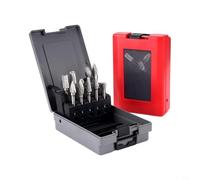 Evenoonest Carbide Burr Set, Double-Cut, 6 mm Shank 12 mm Head | Metal Grinding Deburring Carving, for Die Grinders and Rotary Tools, Hard Red Case, DIY Workshop, 10-Piece