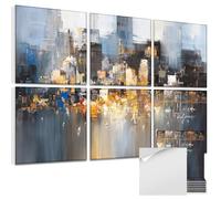 EVENRISING Art Acoustic Panels, 72"x48"x0.4" Sound Absorbing Panels,Better Sound Panels than Soundproof Foam,Premium Soundproof Wall Panels for Recording Studio, Abstract city