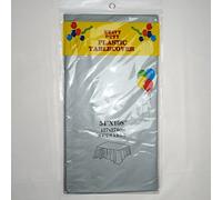 EVENT DECOR PLASTIC TABLECLOTH - OBLONG [Silver] x 12