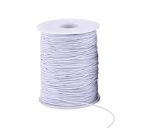 Event Decor Shop 1.5mm Wide White Elastic Cord, 50 Metres