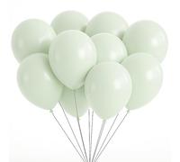 Event Decor Shop 100pcs Pastel Green Latex Balloon 10" Large Helium Grade Balloons Macaron Pastel Birthday Balloons for Kids Party Anniversary, Wedding Decoration Event Supplies Accessories