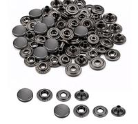 Event Decor Shop 12.5mm Snap Fasteners 4-Part Press Studs - Metal Snap Buttons with Alloy Cap for Jackets, Bags, Leathercraft & DIY Repair - Heavy Duty Poppers in Gunmetal - 10pcs