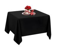 Event Decor Shop 130 GSM 54 Inch Square Polyester Table Linen, Durable, Washable, Stain Resistant, Tablecloth for 2-4 Seated Tables, Restaurants, Events, Black Colour - Pack of 1