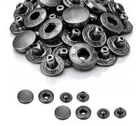 Event Decor Shop 15mm Metal Snap Fasteners 4-Part, Gunmetal - 10pcs