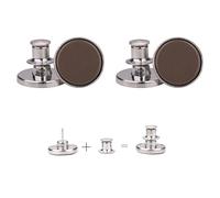 Event Decor Shop 17mm No-Sew Jean Button Replacement - Instant Fit Detachable Denim Buttons, Tool-Free Reusable Jean Button Pins for Denim Jeans, Jackets & Pants, Chocolate Brown, 2pcs