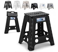 Event Decor Shop 18 Inch Folding Step Stool, Portable Stools for Home-Black | Fold-and-Lock, Non-Slip Treads, Rounded Corner, Folding Stool for Kitchen, Bathroom, Garage, Garden, Camping, 1pc
