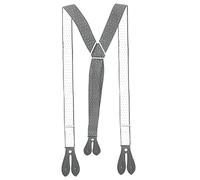 Event Decor Shop 25mm Y-Back Elasticated Suspenders f Men & Women - Grey with White Dot Adjustable Braces with Leather Button Loops & Strong Non-Slip Clips for Trousers Support Outfits