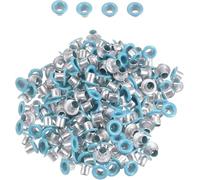 Event Decor Shop 2mm Brass Eyelets - Rust-Proof Grommets for DIY, Tarpaulin, Banners, Leather, Curtains, Vinyl, Pool Cover, Fabric, Yoga Mat - Durable & Easy to Use - Baby Blue - 100pcs