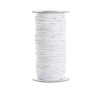 Event Decor Shop 2mm Wide White Elastic Cord, 100 Metres