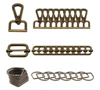 Event Decor Shop 30PCS Keychain Hardware Kit - 25mm Swivel Lobster Clasps, D Rings & Tri-Glide Buckles for DIY Purses, Bag Strap Repair, Lanyards, Handbag Making, Sewing & Craft Projects - Bronze