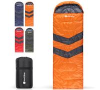 Event Decor Shop 4 Season Lightweight Waterproof Sleeping Bag for 6ft Adults, Ultralight Backpacking Sleeping Bag for Cold & Warm Weather, Perfect for Camping, Hiking, Travel, Hunting - Orange