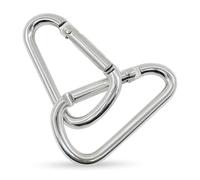 Event Decor Shop 45mm Carabiner Aluminium Spring-Loaded Snap Hook Clasps, D-Shape Keychain Clip for Outdoor Camping, Travelling, Cycling, Secure Water Bottle Holder Rust-Proof - 10 Pcs, Silver