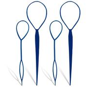 Event Decor Shop 4pcs Topsy Hair Braid Tool Ponytail Holder and Bun Maker Durable Braiding Tool for Women's Fast Hairstyling Fashion Accessories French Twist Hair Plaiting, Blue