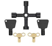 Event Decor Shop 5 Piece Utility Key Set - 2 Black Gas Meter Box Keys, 2 Radiator Bleed Valves Key & 1 Piece 4-Way Cross Key - Heavy-Duty Universal Keys for Gas Meter Boxes, Cabinets, Taps and More
