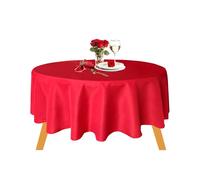 Event Decor Shop 70 Inch Round Polyester Table Linen, Durable, Washable, Stain Resistant, Tablecloth for 2-4 Seated Tables Restaurants Events, Red Colour - Pack of 1