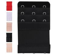Event Decor Shop Adjustable 2x3 Hook Bra Extender - Soft Elastic Bra Strap Extension for Maternity, Pregnancy & Tight Bras - Comfortable, Durable Bra Band Extenders - Black, 1pcs
