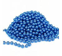 Event Decor Shop Blue 24FT Metallic Bead Garland - 8mm Artificial Pearl Chain for Christmas Tree Décor, Beaded Tinsel Garland for Festive Ornaments, DIY Art Projects & Holiday Styling