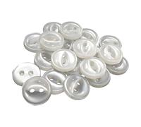 Event Decor Shop Clear Round Resin Fisheye Buttons - 2 Hole Durable 11mm Plastic Buttons for Sewing Supplies, Fashion Design, Knitting, DIY Crafts, Crochet & Fabric Decorations - Pack of 10