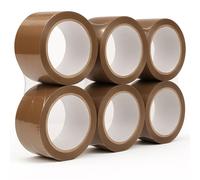 Event Decor Shop Extra Long 48mm x 66m Brown Packaging Tape - BOPP Brown Tape for Wrapping, Carton Sealing & General Use - Strong Adhesive Sticky Tape for Home or Office