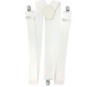 Event Decor Shop Ivory Men's 25mm Elastic Y-Back Suspenders - Adjustable Clip-On Braces for Trousers, Jeans & Formal Wear - Ideal for Weddings, Parties & Everyday Outfits
