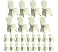 Event Decor Shop Ivory Wedding Chair Covers Stretch Slipcover, 100pcs